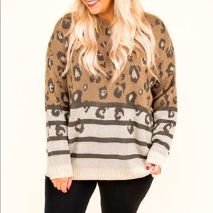 Leopard print sweater, 1X